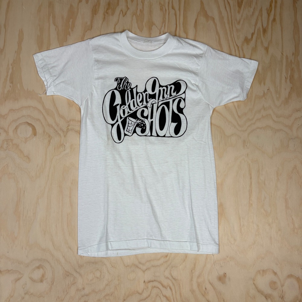 Vintage The Golden Inn Shots T-Shirt White Single Stitch Graphic Tee Medium